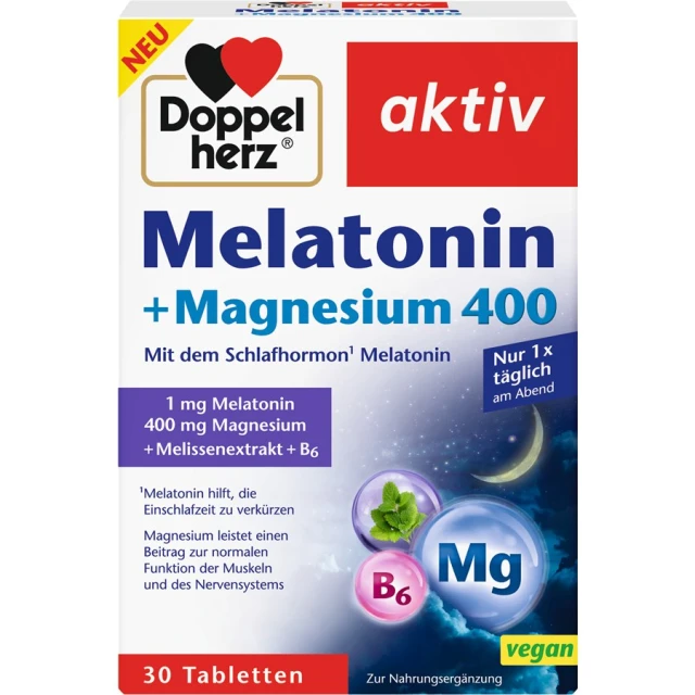 187100315b6cb5a5df012429e69cf731.jpg Doppelherz Melatonin + Magnesium 400mg - Image 1